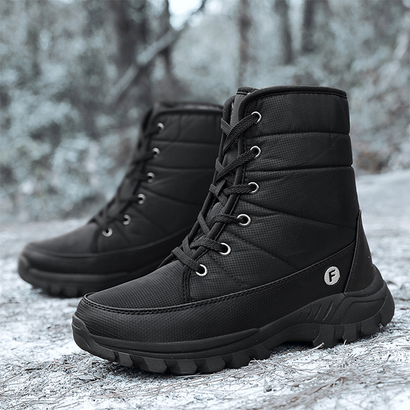 (Limited Time 70% Discount Event) Men's 2024 Winter New Ankle Support Wide Toe Snow Boots Orthopedic Arch Support Warm Anti-puncture Waterproof Non-slip Hiking Boots